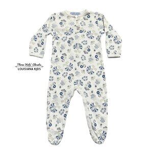 Feather Baby 3-6m Floral Pima Cotton Footie Sleeper